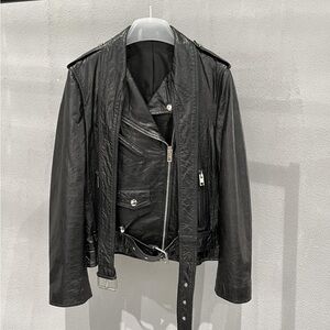 Alexander McQueen waxed sheepskin biker jacket